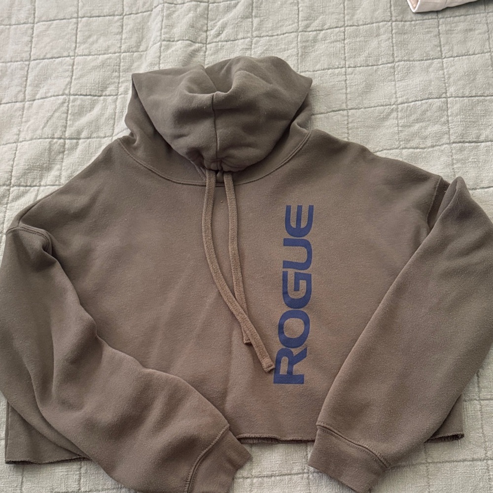 Rogue Brown Hoodie with Blue Logo